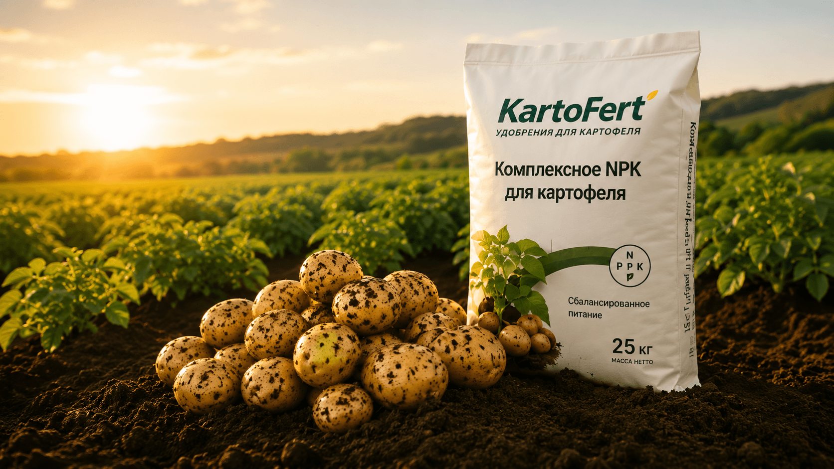 KartoFert в поле картофеля