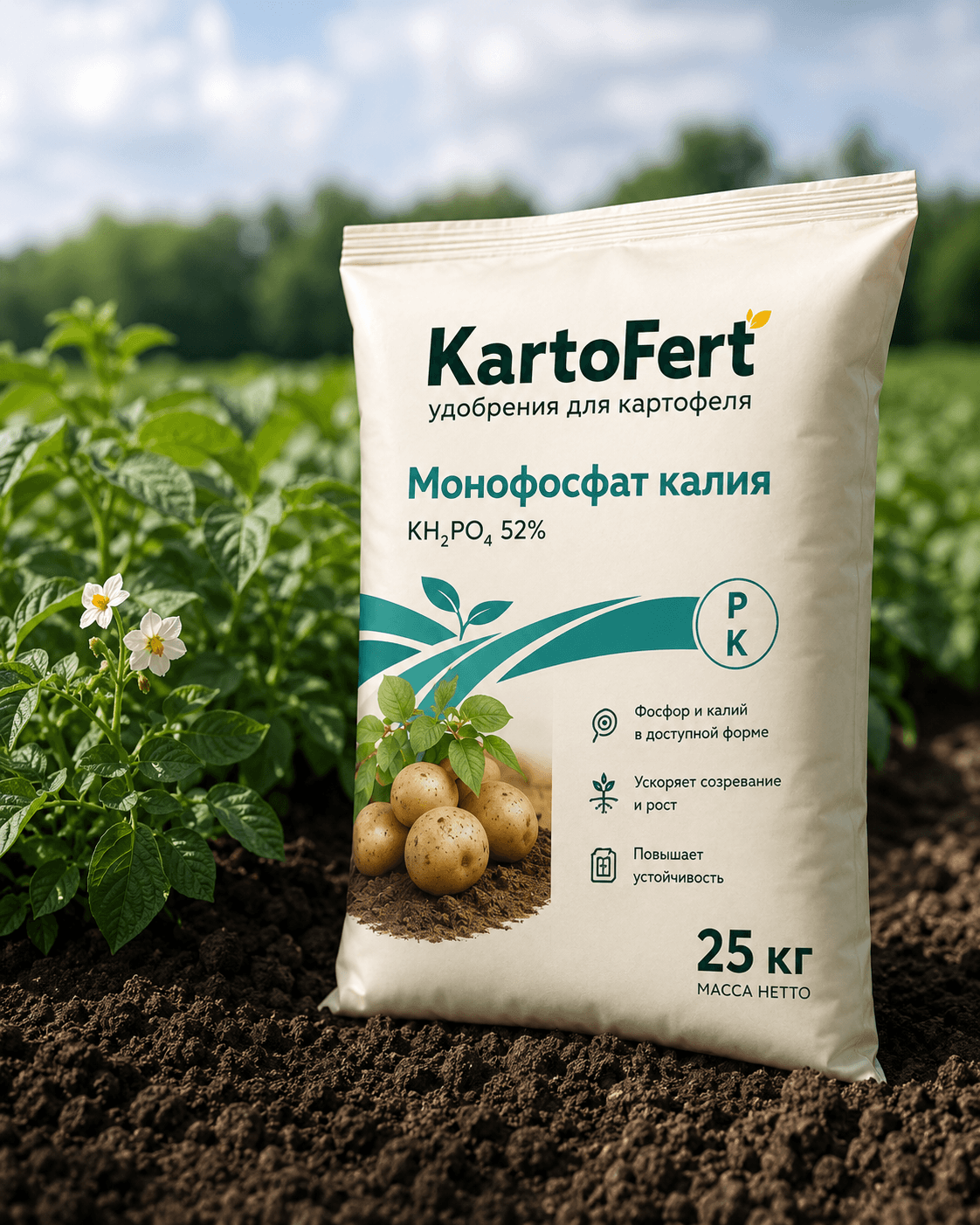 Монофосфат калия: Задняя сторона