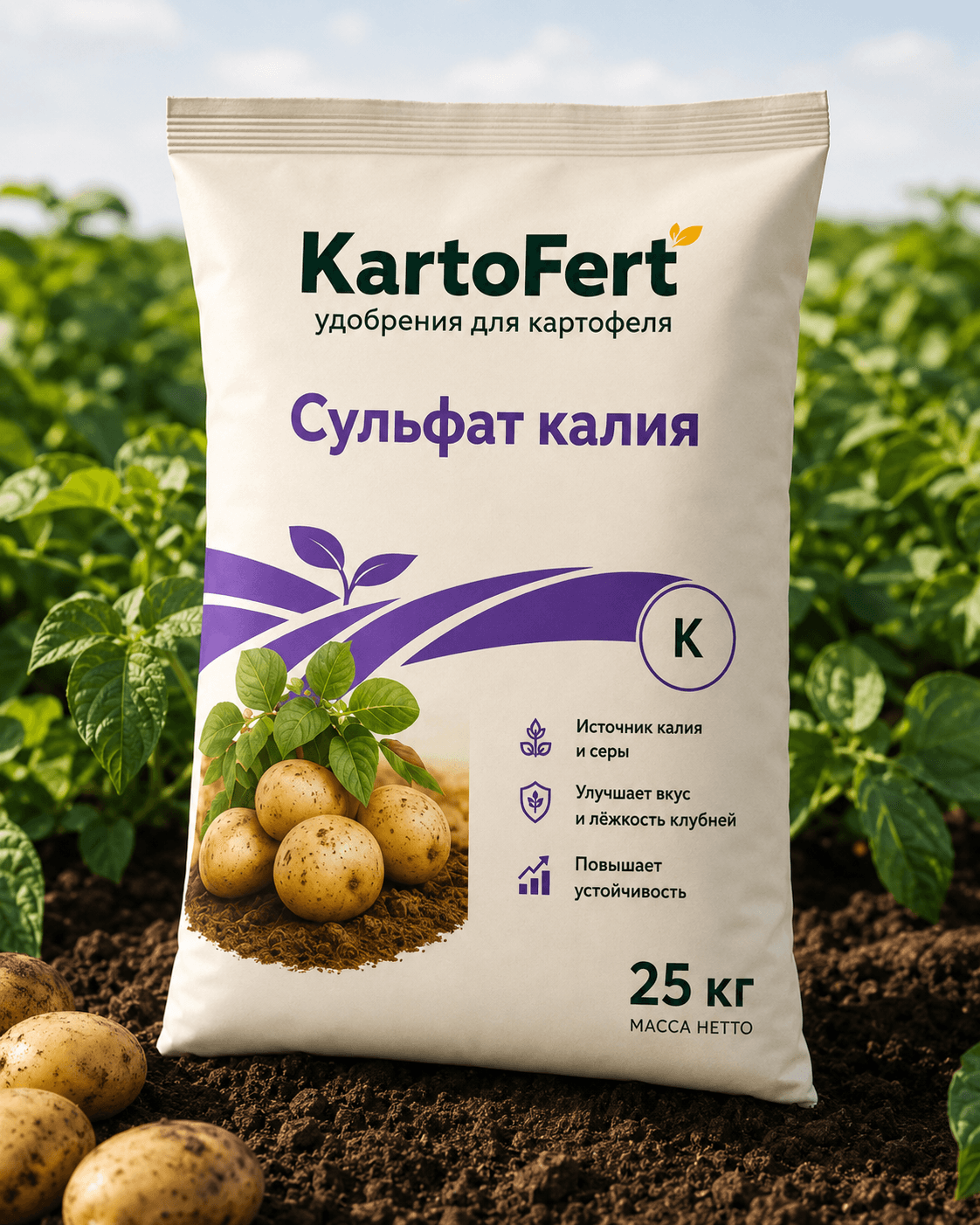 Сульфат калия: Задняя сторона